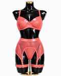 Coral Kiss 4-Piece Mesh Lingerie Set