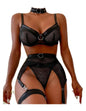 Women's Sexy Lace Mesh Perspective Sexy Lingerie Set