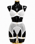 Pure Elegance 4-Piece Mesh Lingerie Set