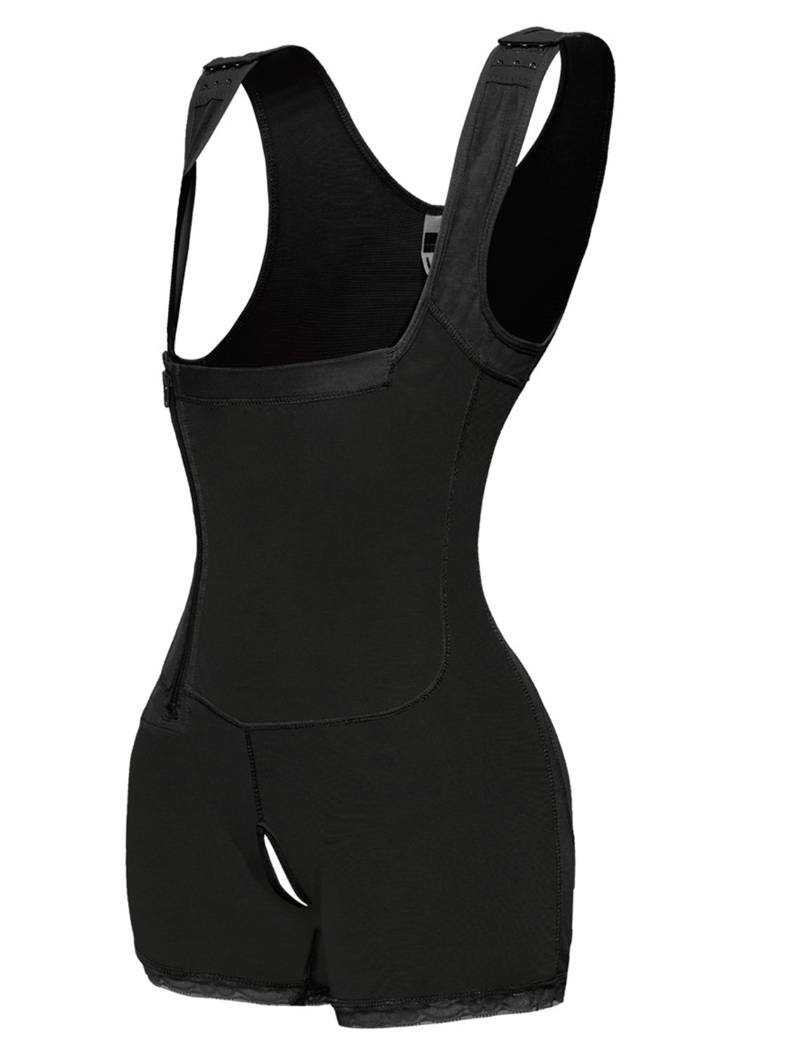 Full Size Side Zip Up Wide Strap Shapewear