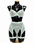 💚 Mint Allure 4-Piece Mesh Lingerie Set