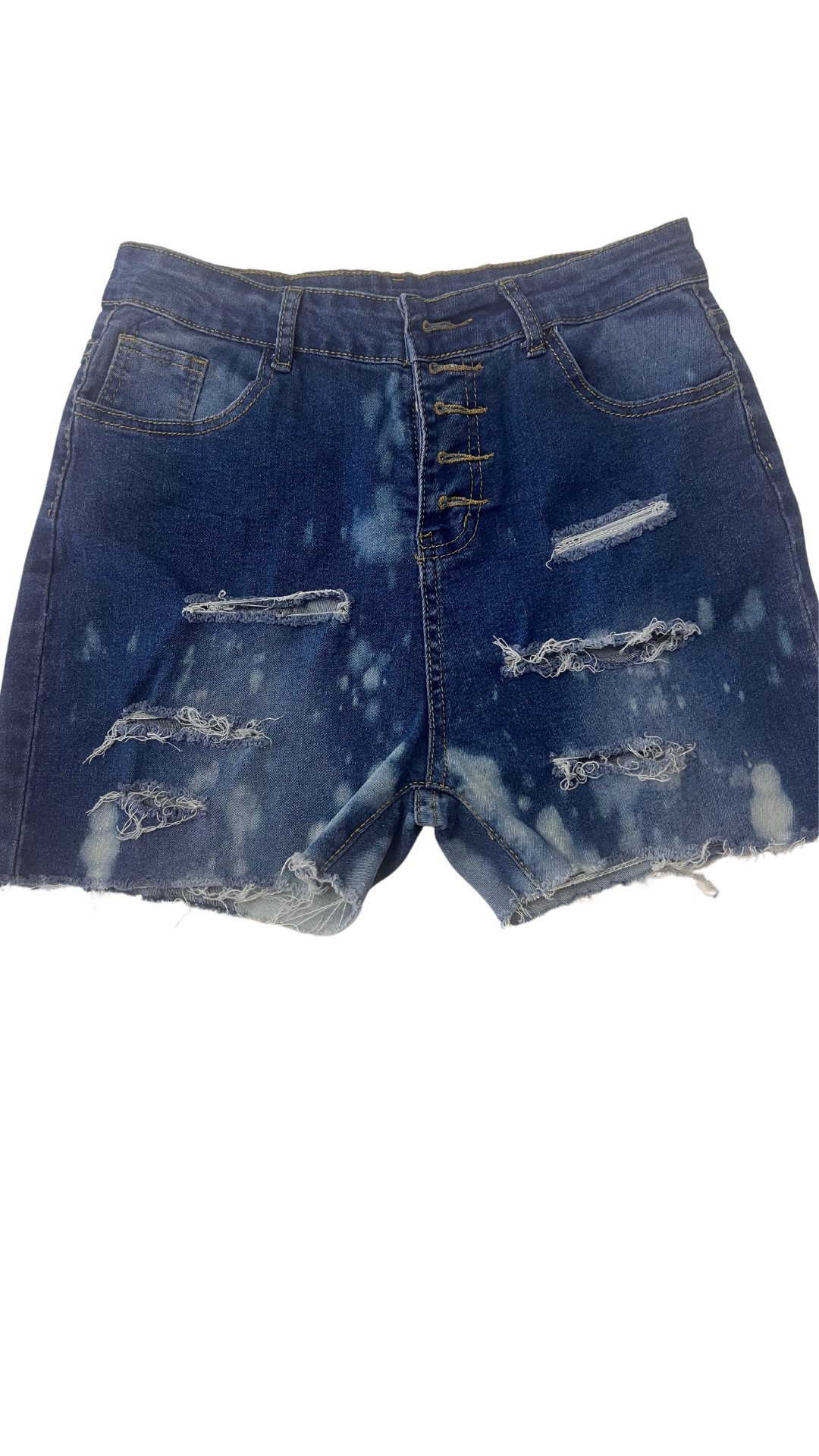 Ripped bleach shorts