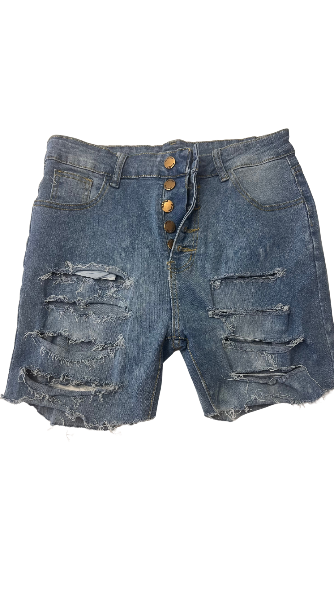 Ripped bleach shorts