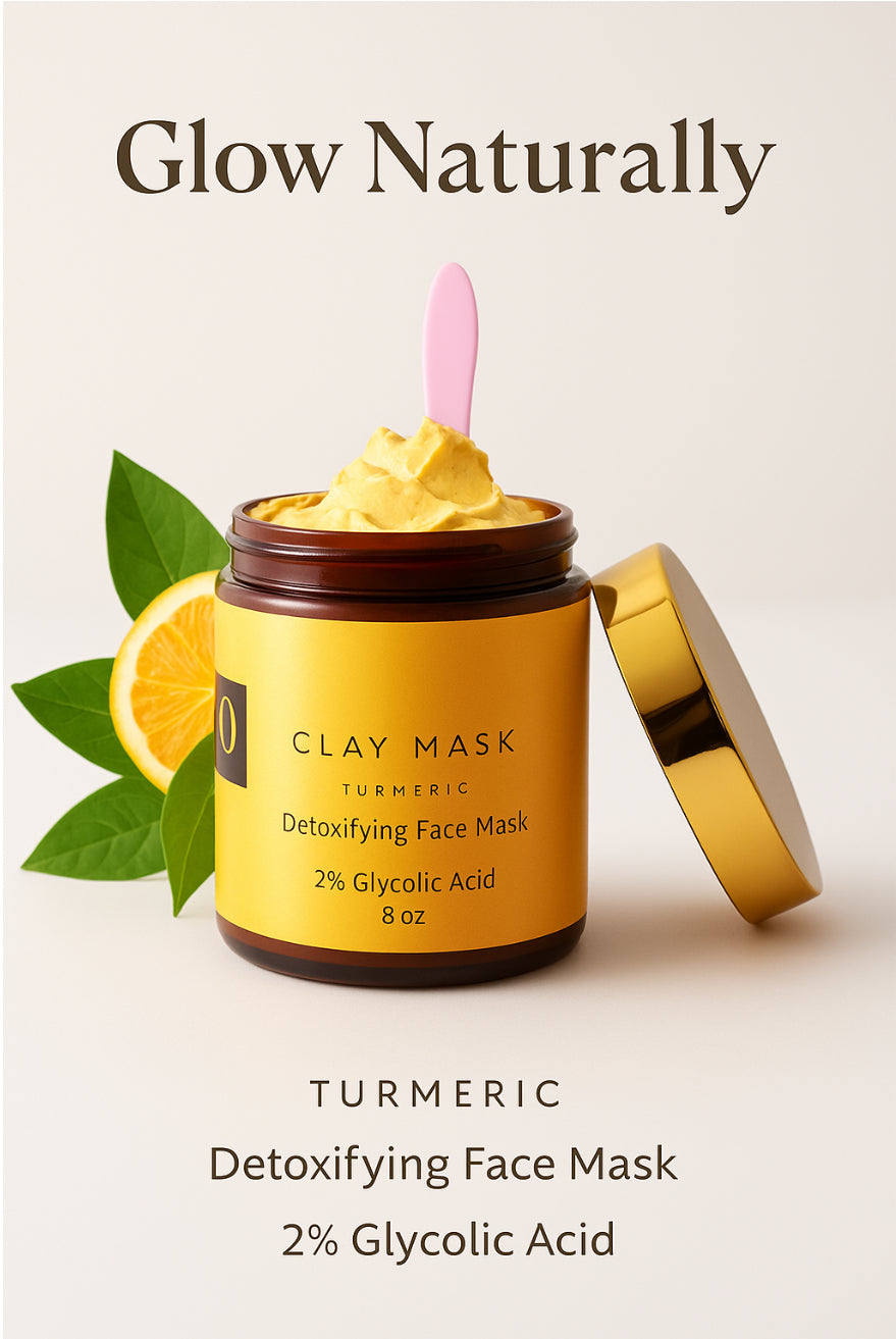 🌿 Turmeric Glow Clay Mask – Detoxifying & Brightening Face Treatment for Dark Spots + Blemishes