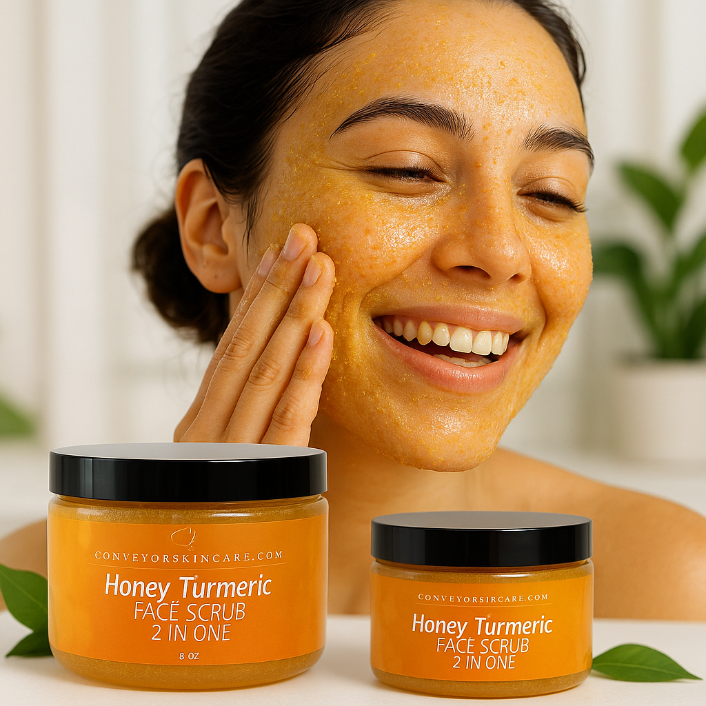 🌿 Honey Turmeric face Scrub – 2-in-1 Brightening & Hydrating Exfoliator