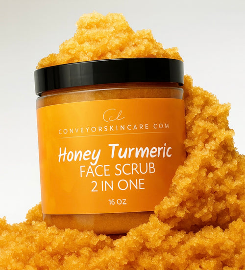 16.OZ 🌿 Honey Turmeric Face Scrub – 2-in-1 - conveyorskincare.com