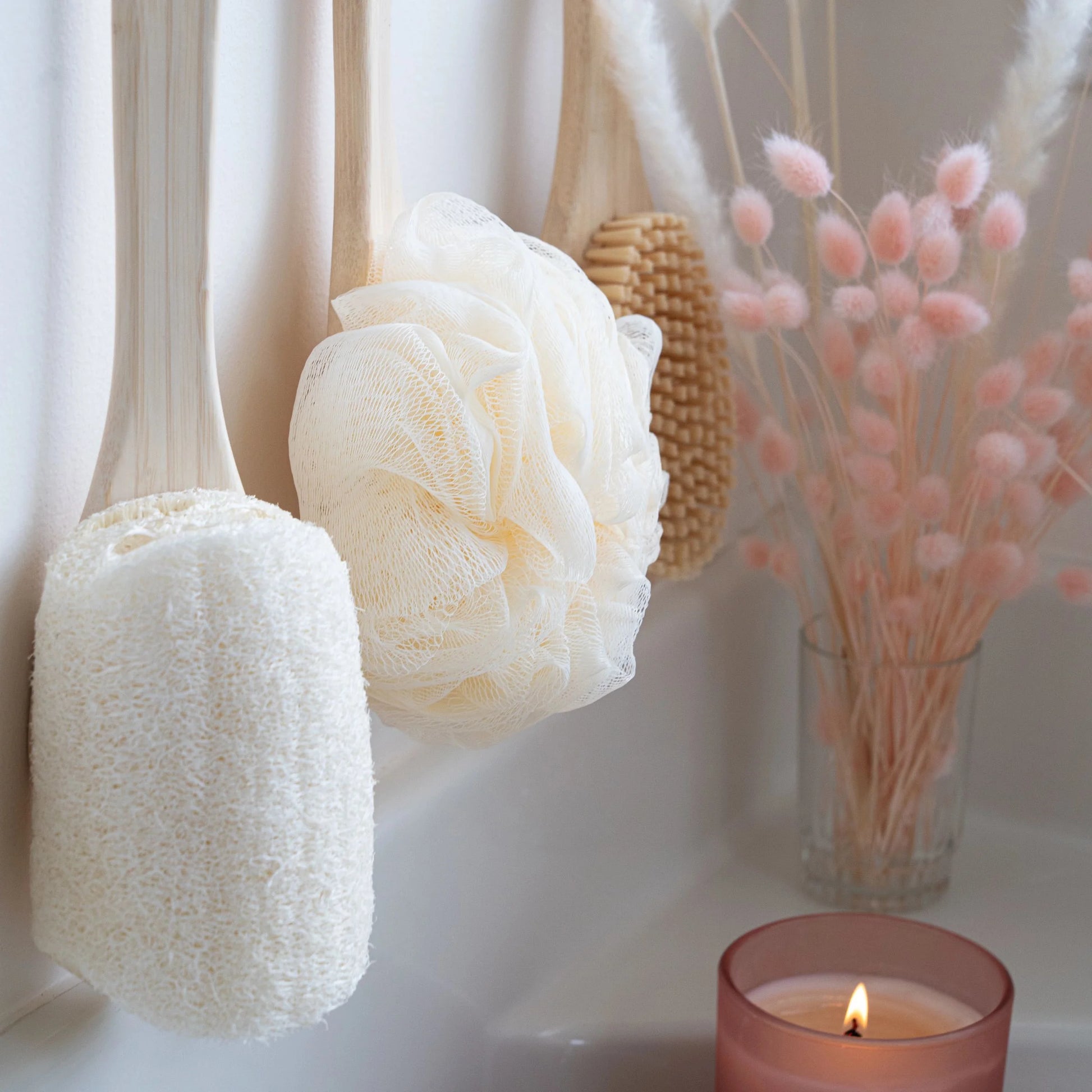 (4 Pack)  Ecopouf Bath Brush, Loofah & Handle, Recycled Mesh Netting, for Adults, 1 Count