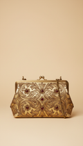 Gold Accent Leather Handbag