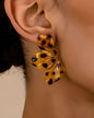 Fashionable and personalized acrylic leopard leaf flower earrings