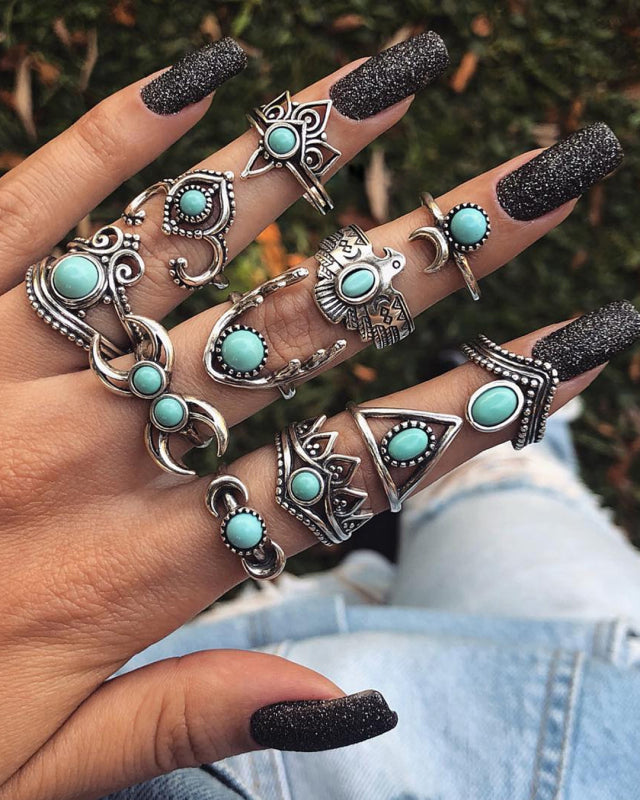 New rings, retro bohemian hollow 11-piece set