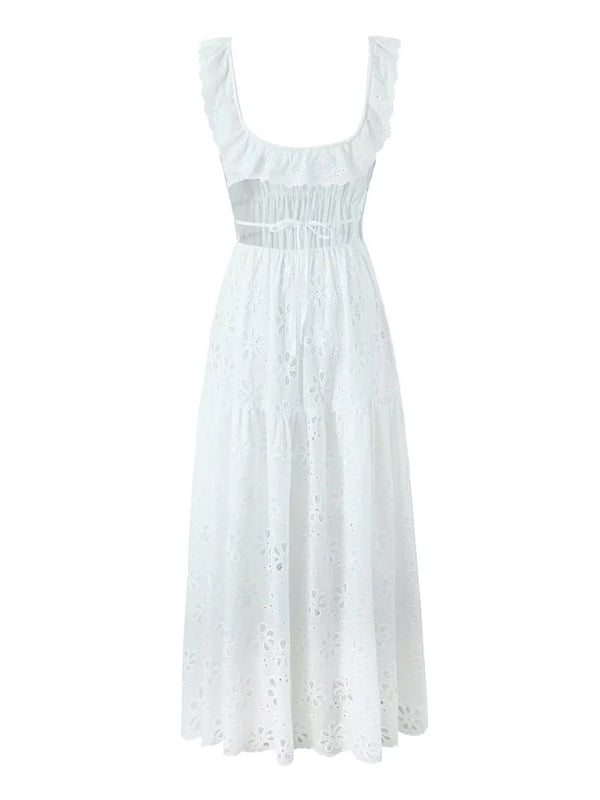 New style gentle hollow suspender seaside holiday dress