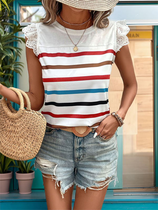 New Women's Fashion Casual Striped Tops