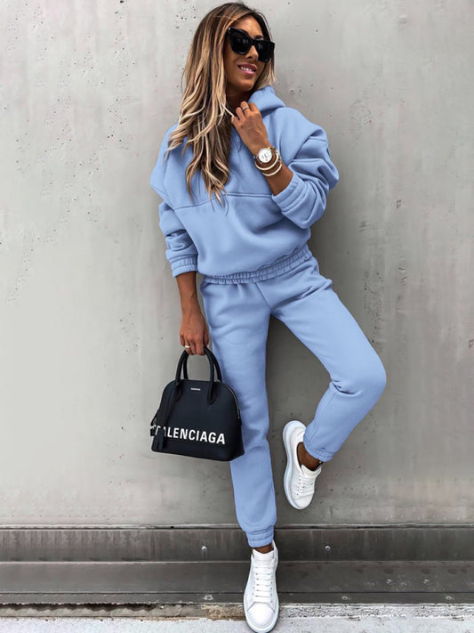 Fashion long-sleeved sports casual sweatshirt suit two-piece set