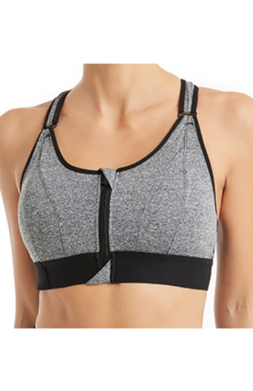 Women's Adjustable Front Zip Sports Bra